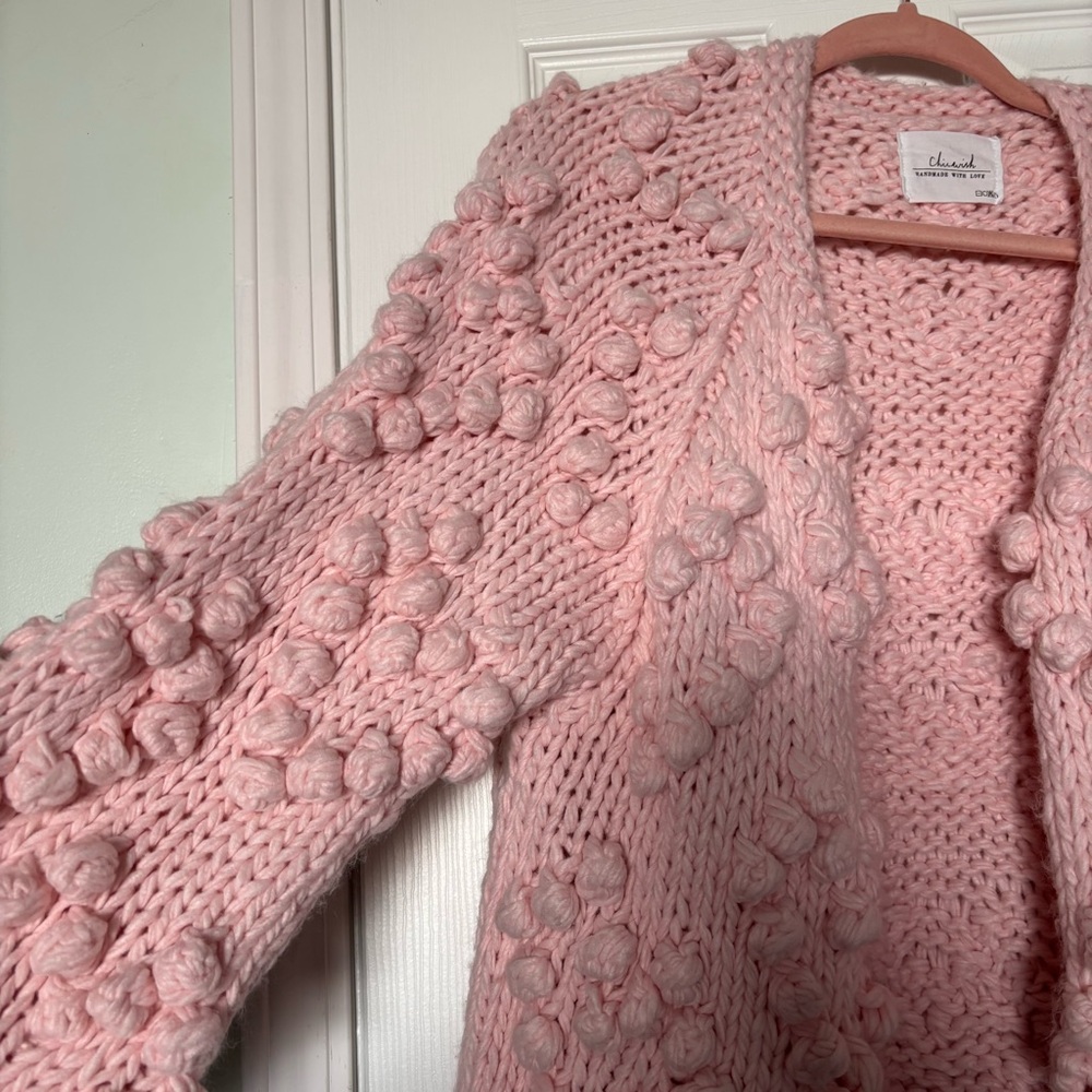 Chicwish Pink Knit Your Love Cardigan - Picture 3 of 10
